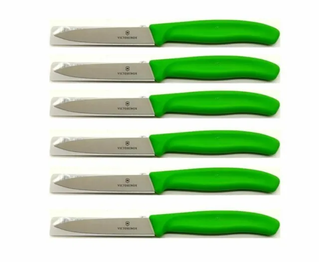 6 Stück VICTORINOX Gemüsemesser Küchenmesser Brötchenmesser grün scharf