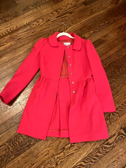 Valentino RED Gorgeous Pink Wool Coat 38 0 2 XS really stunning!