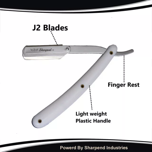 Barber Cut Throat Straight Razor Beard Shaving Knife Stainless Steel Free Blades 2