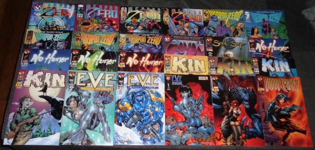 TOP COW comic book (LOT OF 24) E. V. E, KIN, NO HONOR, WEAPON ZERO (C-274)