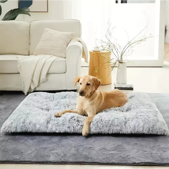 Warm Plush Dog Bed Mat Washable Calming Cushion for Pet Puppy For Large Dog Cat