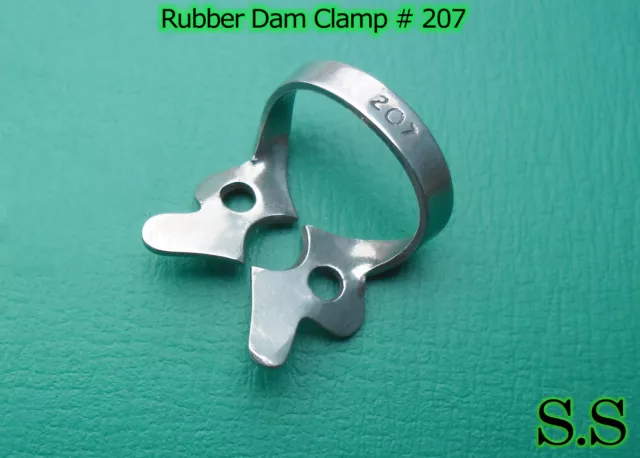 6 Endodontic Rubber Dam Clamp # 207 Dental Instruments