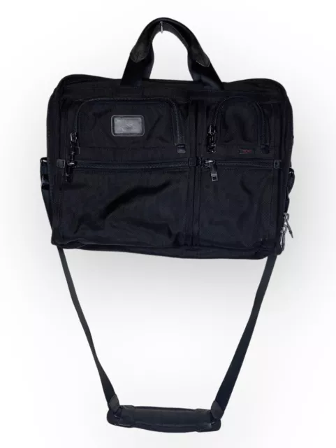 TUMI ALPHA Briefcase Black Ballistic Expandable Computer Laptop Bag 26114DH