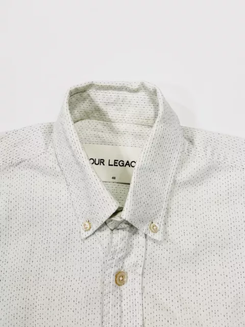 OUR LEGACY SS15 Shirt Men Sz 46 White Button Up Long Sleeve 100% Cotton Portugal