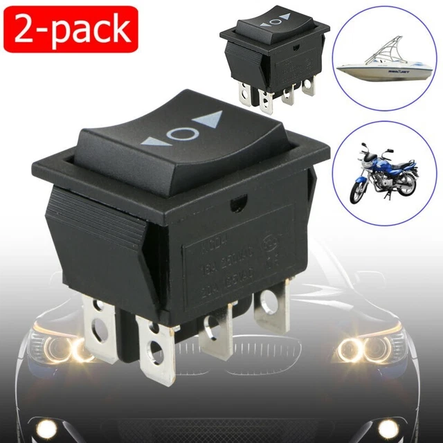 Pack de 2 commutateurs basculants à double pôle compact et fiable 6 broches DP