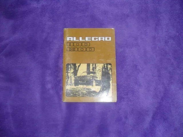 Allegro 1100 1300 drivers handbook