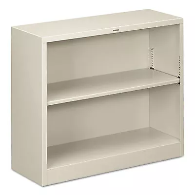 HON Metal Bookcase, Two-Shelf, 34.5w x 12.63d x 29h, Light Gray HS30ABC.Q HON