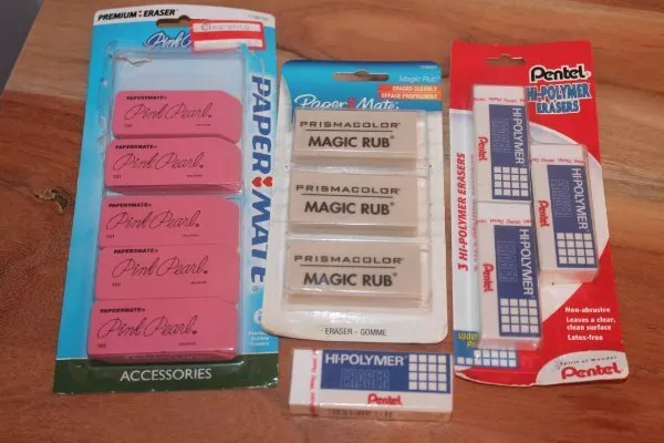 Papermate Prismacolor Magic Rub Pink Pearl & Pentel Hi-Polymer erasers New lot