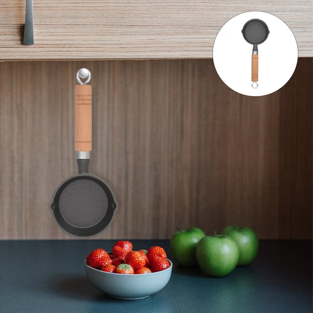 Padella Mini Quadrata In Ferro Con Manico In Legno - Per Frittate, Pancake E Tamagoyaki, Antiaderente