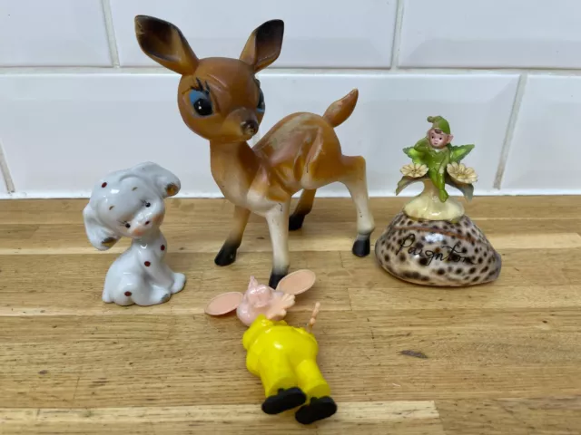 Vintage 1970s Bambi Pixie & Topo Gigio Mouse Figures ~ Kitsch