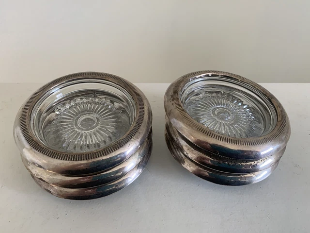 VINTAGE sterling silver Coasters/ ashtray