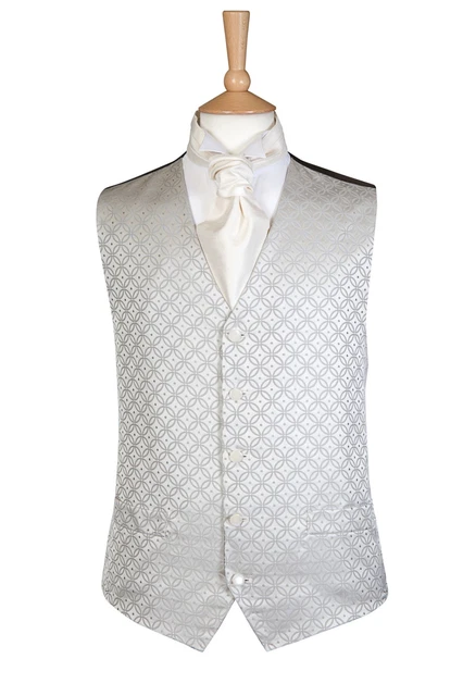 Uomo Grigio Argento Bling Sparkle Vestito da Matrimonio Gilet 38 40 42 44 46