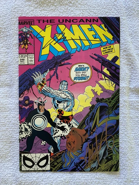 UNCANNY X-MEN 248 signed by CHRIS CLAREMONT and JIM LEE     KEY