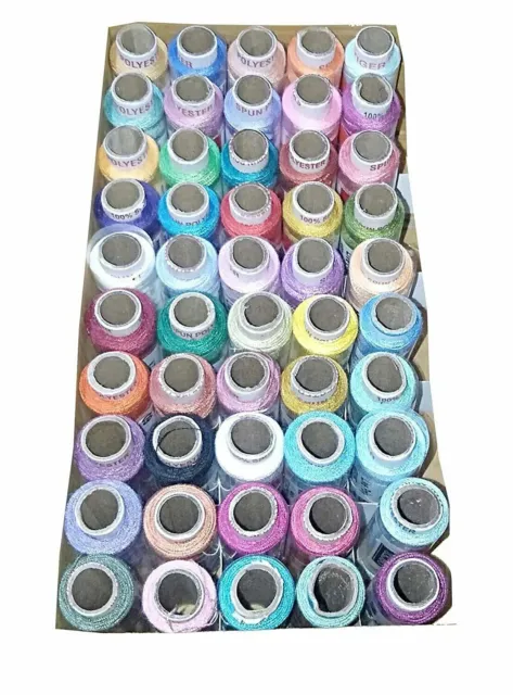 Indian Traditional Thread Spools Multicolor For Sewing Each 180 Meter 50 Pcs