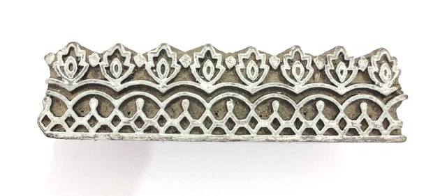 Paisley Border - Bloc d'impression en bois indien manipulé - France