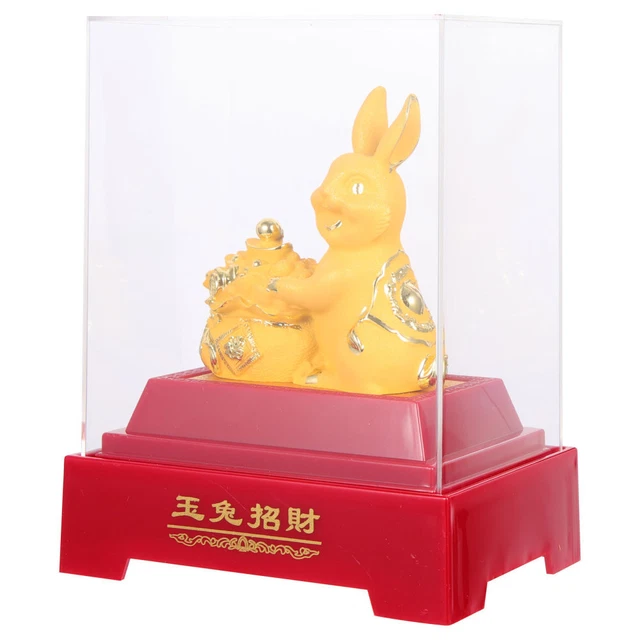 Ornement De Lapin D'or Résine Figurine Lunaire Chinoise Statues Bureau