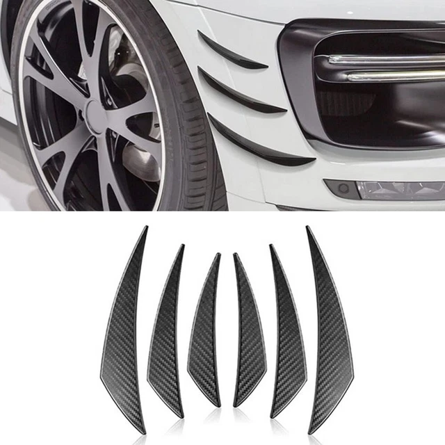 Kit Paraurti Universale Spoiler Canards Nero Anteriore 6X Ricambio ABS