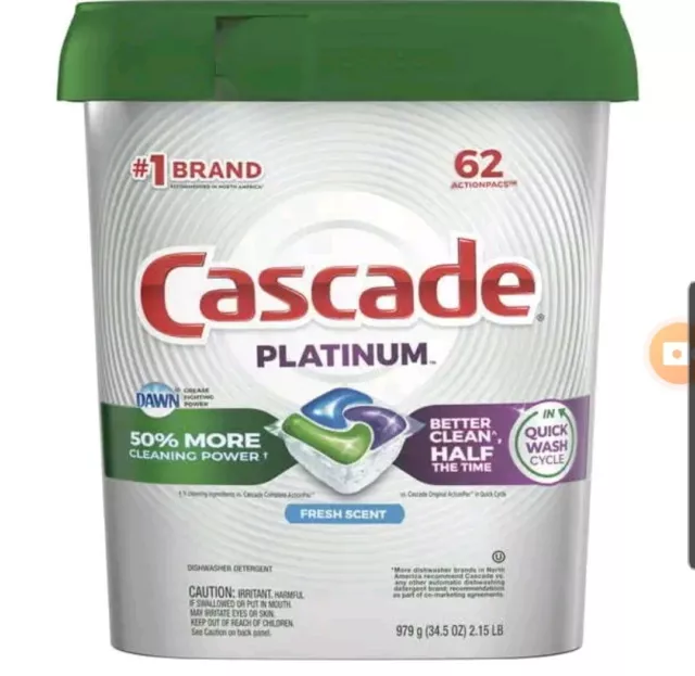 Cascade Platinum Plus Dishwasher Pods 130-3 ct Hanger (390 Total Pods)