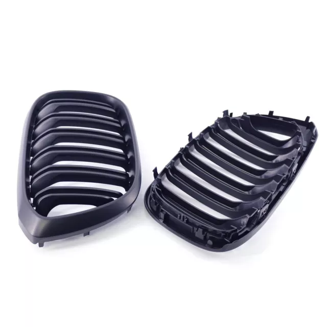 Car Double Line ABS Matte Black Front Center Grille For 2018-2021 BMW X4 G02