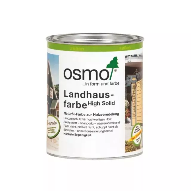 Osmo Landhausfarbe High Solid Ölfarbe Holzfarbe Naturöl hochdeckend Holzöl 750ml