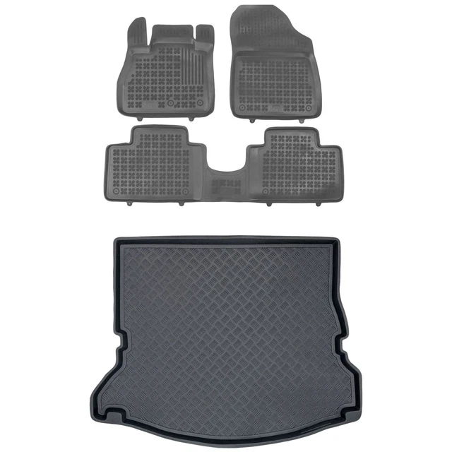 Jeu Complet De Tapis De Coffre Et Sol Pour DS7 CROSSBACK - Noir - Matériau PE Imperméable