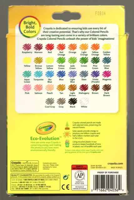Crayola 36 Colored Pencils: Non-Toxic, Pre-Sharpened - Bright, Bold Colours