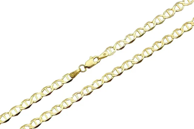 10k Solid Yellow Gold Mariner Link Chain 2mm-6mm Men's Women Necklace 7"- 26"