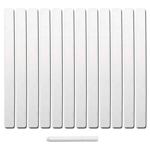 R&M Orient - Set di 30 cartelli per piante con pennarello, 15 cm di lunghezza, in plastica, per aiuole, fiori, erbe aromatiche, piante, resistenti alle intemperie, impermeabili (bianco