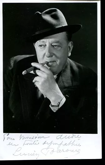 PHOTOGRAPHIE sur carte avec AUTOGRAPHE de l'acteur Lucien BAROUX