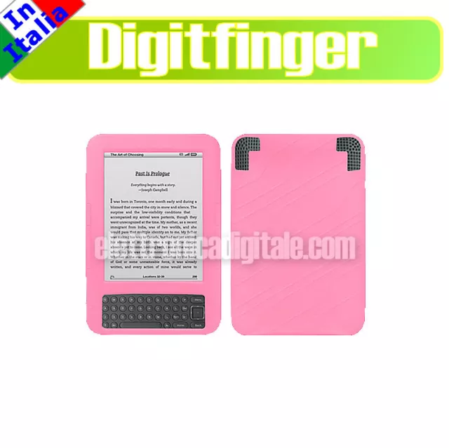 AMAZON KINDLE 3 CUSTODIA Guscio Fodero Cover in morbido SILICONE ROSA