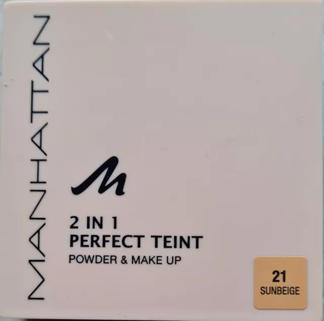 Manhattan 2 In 1 Perfekt Teint Powder & Make Up - 21 Sunbeige▪︎Kompaktpuder▪︎