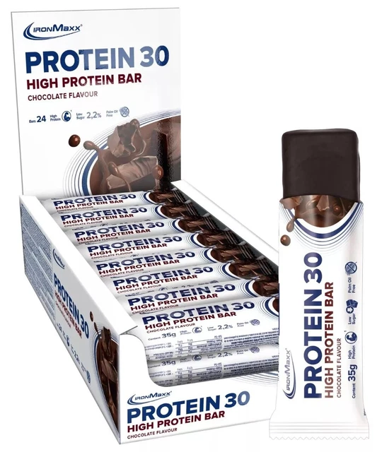 IronMaxx Protein 30 - Barra de Proteínas - 24 Barras Caja Fitness Snack (28,56 EUR/kg)