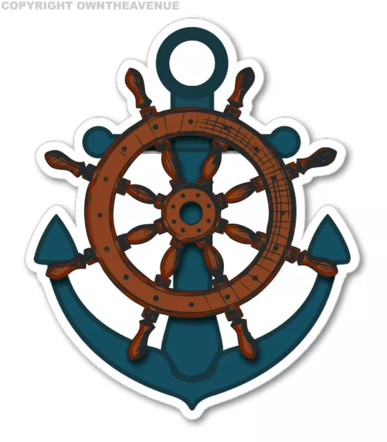 Ship Wheel Anchor Sticker Vinyl Decal Sailboat Nautical Boat Ocean Sailing Car