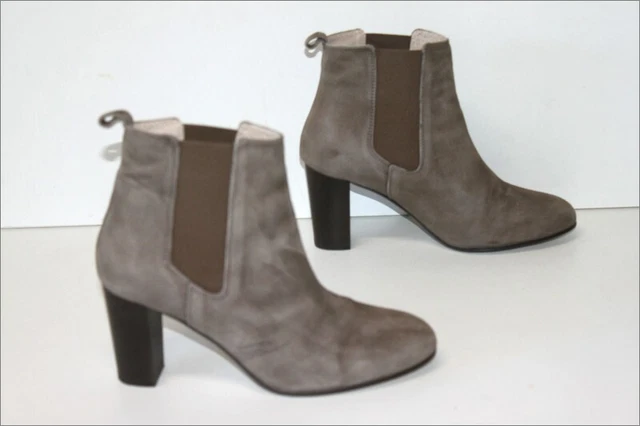 MINELLI  Bottines Boots Daim Marron Taupe Doublées Cuir T 40 TBE