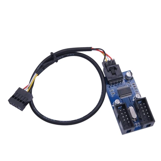 Stecker 1 auf 2 Buchse 9Pin USB 2.0 Header VerläNgerungs Kabel Karte Hauptp A6J1