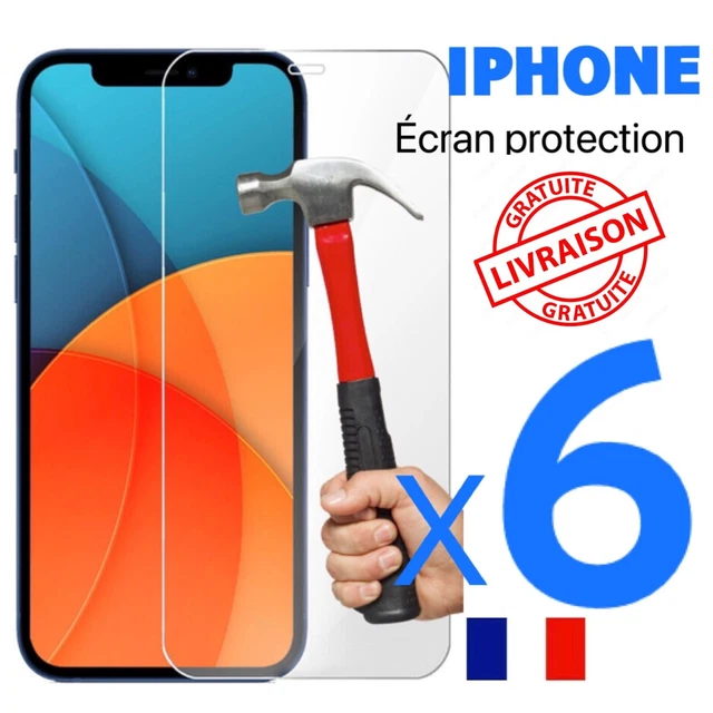 Verre Trempe Iphone Vitre Protection Ecran 11 12 13 14 15 Pro Max Se 6 7 8 Xs Xr
