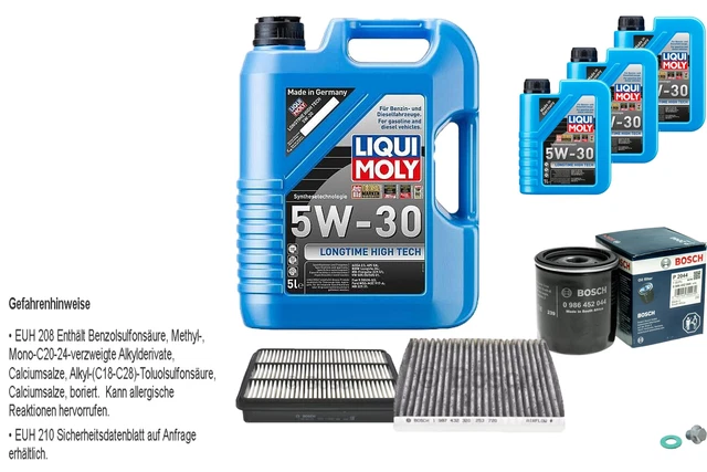 Filter Set Inspektionspaket 8 Liter Longtime High Tech 5W-30 Motoröl & Ölfilter SCT Germany – Komplettset Für Den Ölwechsel
