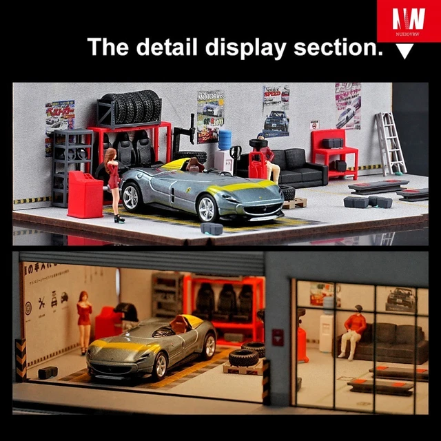 1/18 OF CAR Garage Accessories Kit by Kinsfun in box-flawed