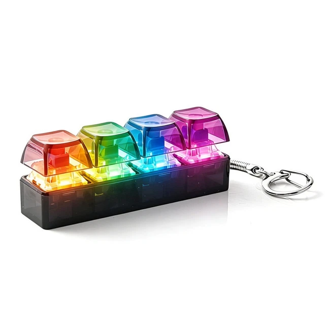 Jouet Fidget Clavier à 4 Boutons – Porte-clés Lumineux, Clic Sensoriel, Anti-stress Compact Pour Tous âges