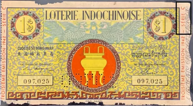 [477329]  French Indochina Lottery seri C Đợt 2 1942 F