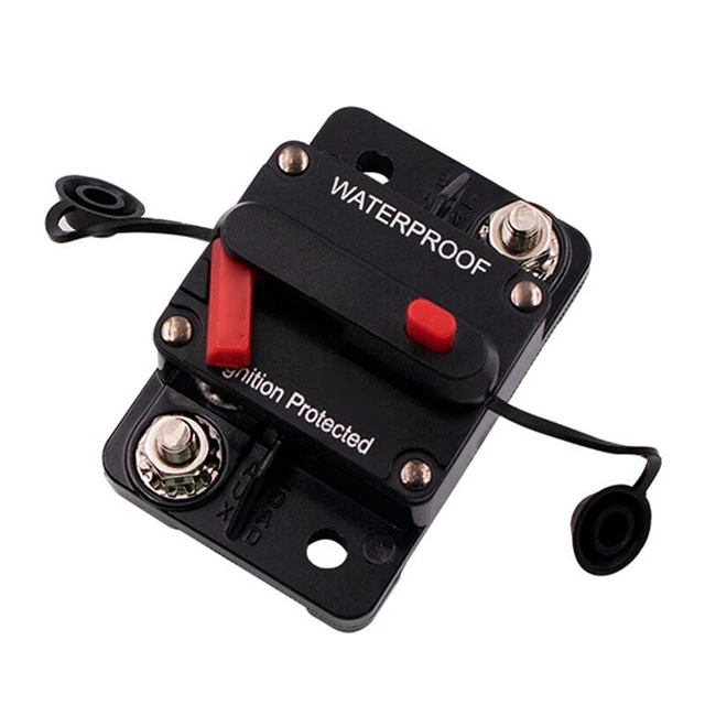 Disjoncteur DC Manuel 12V/24V 150A - Protège Circuits Auto, Bateau, Audio, Réarmement Facile Disjoncteur DC 12V Manuel