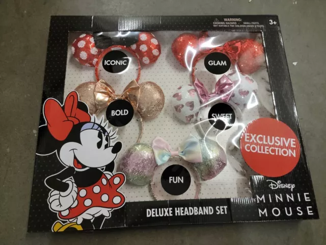 Disney Exclusive Collection Minnie Mouse Ears Headband Set of 5 Deluxe NIB