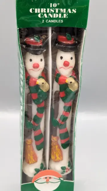 Velas novedosas vintage muñeco de nieve 10" lindas y coloridas decoración de mesa
