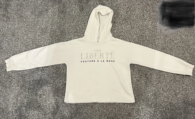 River Island Girls Cropped Hooded Jumper Age 9-10 years