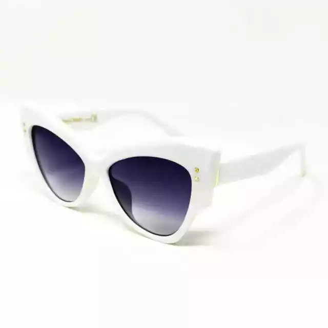 Lunettes de soleil papillon blanches verres dégradés noirs Pif wear Melted 4