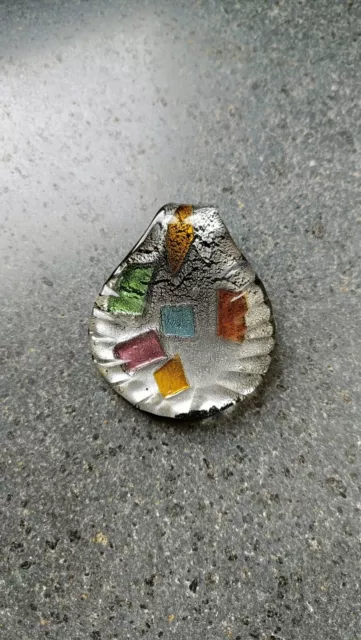 Medaglia ciondolo pendente murrina vetro collana decorazione particolare vintage