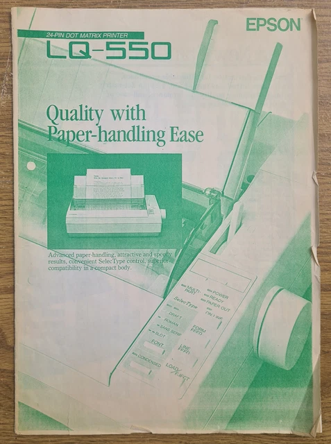 EPSON - LQ-550 (24-PIN Dot Matrix Printer) - Advertising Brochure + More