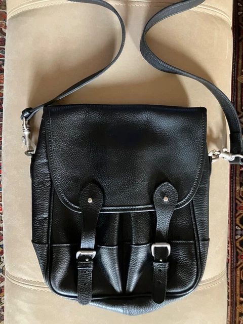 Vintage Levenger Crossbody Pebbled Full Grain Leather Bag - MADE IN ENGLAND