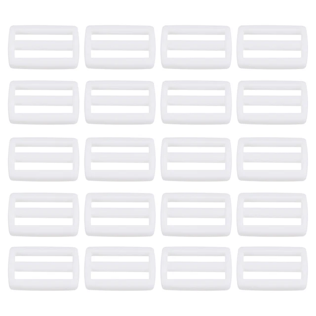Paquete de 5/8" 50 hebillas deslizantes Tri-Glide correa cierre correa blanco