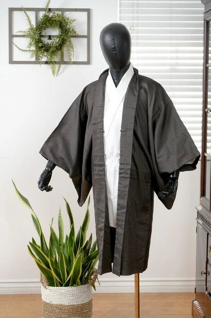 Dear Vanilla Japanese Silk Haori Jacket Men's Kimono Genuine Japan Vintage Mint